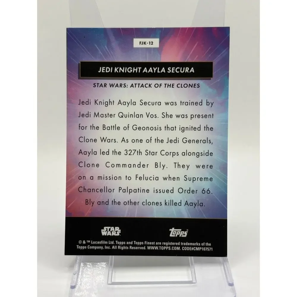2025 Topps Star Wars Aayla Secura Jedi Knights Green Refractor 46/99 SP